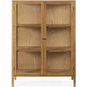 Vitrína v dekoru dubu v přírodní barvě 90x126x40 cm Ceci – MOME obraz