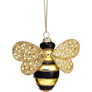 Skleněná ručně vyrobená vánoční ozdoba 7 cm Bee – Sass & Belle obraz