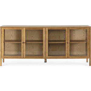 Vitrína v dekoru dubu v přírodní barvě 180x80x40 cm Ceci – MOME obraz