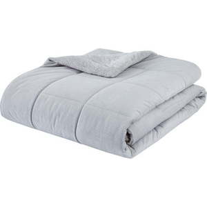 Světle šedý prošívaný přehoz z mikroplyše na dvoulůžko 200x220 cm Cosy Cord – Catherine Lansfield obraz