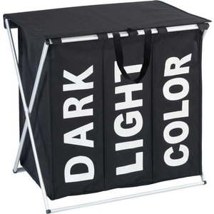 Černý trojitý koš na prádlo Wenko Trio, 118 l obraz