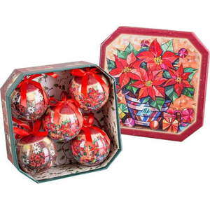 Vánoční koule v sadě 5 ks ø 7, 5 cm Ponsetia Memory – Casa Selección obraz