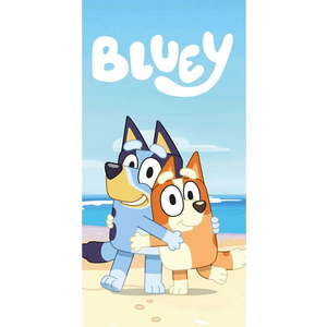 Modro-béžová bavlněná dětská osuška 70x140 cm Bluey "Beach" – Jerry Fabrics obraz