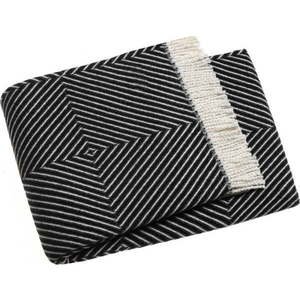 Černý pléd s podílem bavlny Euromant Tebas, 140 x 180 cm obraz