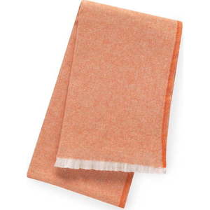 Oranžový pléd s podílem bavlny Euromant Linen, 140 x 180 cm obraz