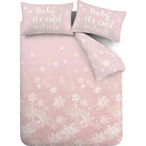 Růžové povlečení na jednolůžko 135x200 cm Baby It's Cold Outside – Catherine Lansfield obraz