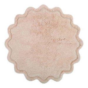 Světle růžový pratelný ručně tkaný bavlněný kulatý koberec ø 110 cm Sweet April Nude – Nattiot obraz