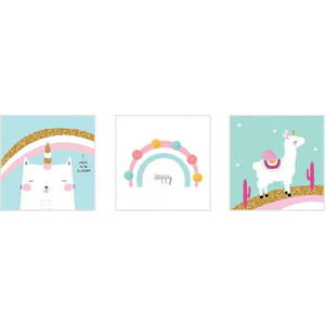 Dětské obrázky v sadě 3 ks 30x30 cm White Happy – knor obraz