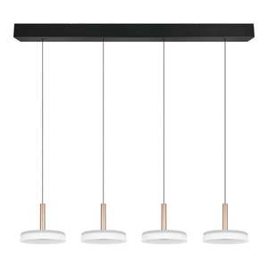 LED stmívatelné závěsné svítidlo v černobílo-zlaté barvě se skleněným stínidlem Celeste – Trio obraz