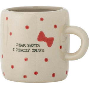Béžový hrnek s vánočním motivem z kameniny 250 ml Christy – Bloomingville obraz