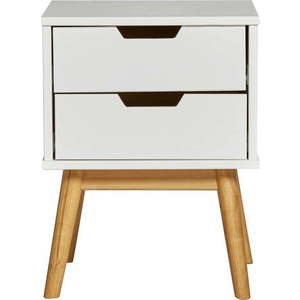 Bílý noční stolek z masivního borovicového dřeva Marckeric Baku obraz