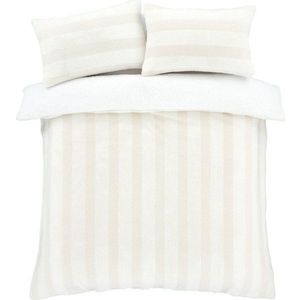 Krémové povlečení na jednolůžko z mikroplyše 135x200 cm Stripe Fur – Bianca obraz