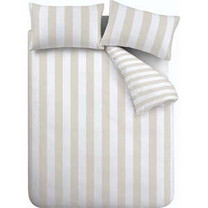 Béžovo-bílé povlečení na dvoulůžko 200x200 cm Cove Stripe – Catherine Lansfield obraz