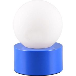 Modrá stolní lampa se skleněným stínidlem (výška 17 cm) Countess – Trio obraz