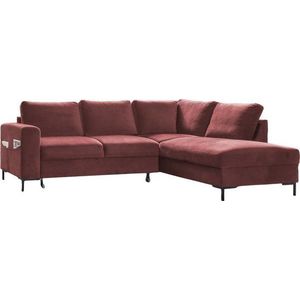 Růžová sametová rozkládací rohová pohovka (pravý roh) Lofty Lilly – Miuform obraz