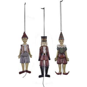 Sada 3 vánočních ozdob ve tvaru loutek Ego Dekor obraz