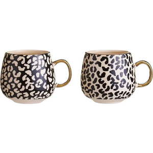 Hrnky z kameniny v černo-zlaté barvě v sadě 2 ks 330 ml London – Premier Housewares obraz