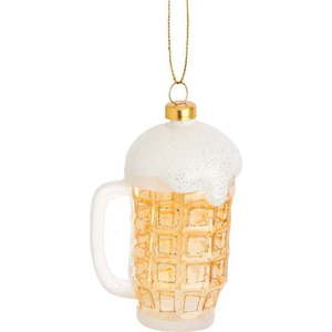 Skleněná ručně vyrobená vánoční ozdoba 9, 5 cm Frothy Beer – Sass & Belle obraz