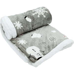 Šedá deka s vánočním motivem s beránkem 150x200 cm Snowman – My House obraz