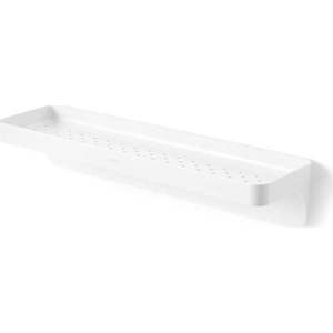 Bílá samodržící koupelnová polička z recyklovaného plastu Flex Adhesive – Umbra obraz