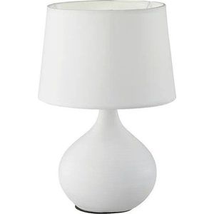 Bílá stolní lampa z keramiky a tkaniny Trio Martin, výška 29 cm obraz
