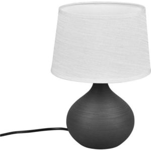 Tmavě hnědá stolní lampa z keramiky a tkaniny Trio Martin, výška 29 cm obraz