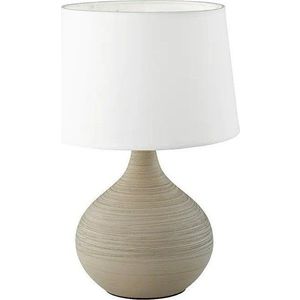 Bílo-hnědá stolní lampa z keramiky a tkaniny Trio Martin, výška 29 cm obraz