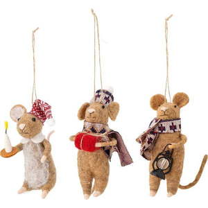 Vlněné vánoční ozdoby v sadě 3 ks 11 cm Peo – Bloomingville obraz