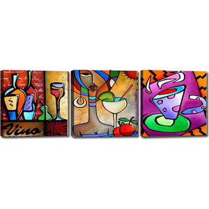 Sada 3 obrazů Tablo Center Vino obraz