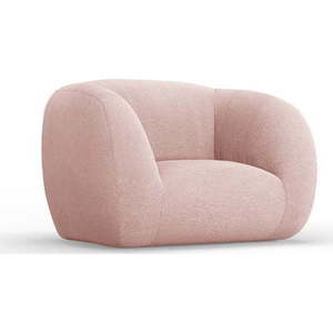 Světle růžové křeslo z textilie bouclé Essen – Cosmopolitan Design obraz