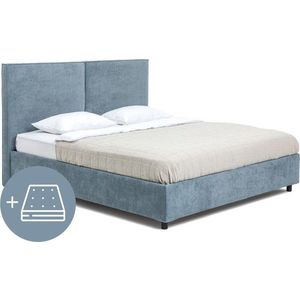 Modrá čalouněná dvoulůžková postel s úložným prostorem s matrací/s roštem 180x200 cm Myra Bold – Bonami Selection obraz