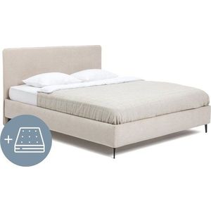 Béžová čalouněná dvoulůžková postel s matrací/s roštem 160x200 cm Noira Slim – Bonami Selection obraz