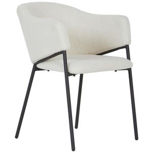 Livetastic ŽIDLE S PODRUČKAMI, železo, buklé, látka teddy, černá, béžová obraz