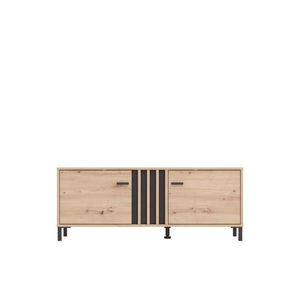 Hom`in KOMODA POD TELEVIZI, černá, dub artisan, 131, 4/52/40 cm obraz