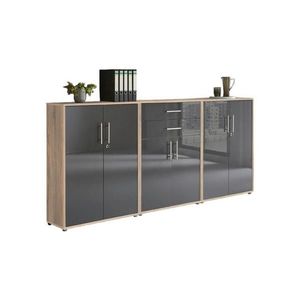 MID.YOU SKŘÍŇ NA ŠANONY, Sonoma dub, vysoce lesklá antracitová, 253, 2/113, 6/33 cm obraz