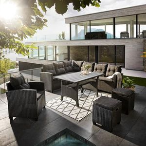 Ambia Garden ZAHRADNÍ JÍDELNÍ SET kov, plast, textil obraz