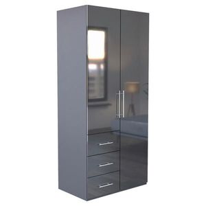 Carryhome ŠATNÍ SKŘÍŇ, antracitová, vysoce lesklá antracitová, 98/219/59 cm obraz