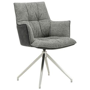 Novel ŽIDLE S PODRUČKAMI, nerezová ocel, mikrovlákno, vzhled lnu, antracitová, světle šedá obraz