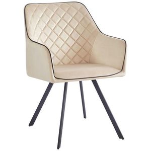 MID.YOU ŽIDLE S PODRUČKAMI, samet, béžová obraz