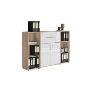 MID.YOU SKŘÍŇ NA ŠANONY, Sonoma dub, vysoce lesklá bílá, 172, 6/113, 6/33 cm obraz