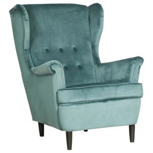 Niels Andersson KŘESLO UŠÁK, dřevo, textil, karton, kompozitní dřevo, modrá obraz