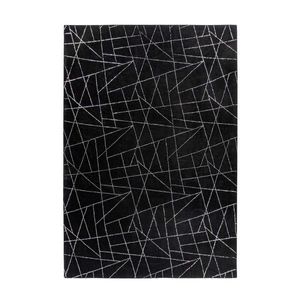KOBEREC TKANÝ NA PLOCHO, 160/230 cm, černá, barvy stříbra obraz