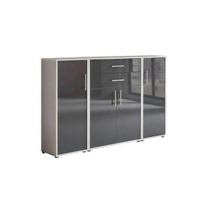 MID.YOU SKŘÍŇ NA ŠANONY, šedá, vysoce lesklá antracitová, 172, 6/113, 6/33 cm obraz