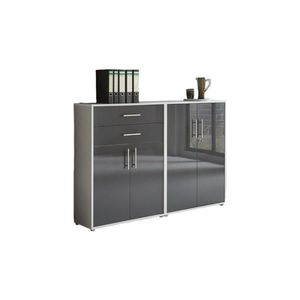 MID.YOU SKŘÍŇ NA ŠANONY, šedá, vysoce lesklá antracitová, 168, 8/113, 6/33 cm obraz