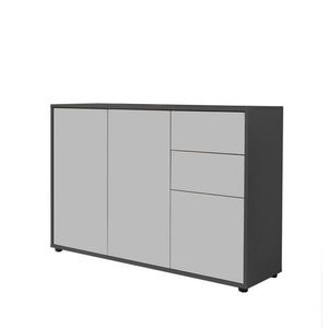 MID.YOU KOMODA, antracitová, bílá, 105, 5/73/33 cm obraz