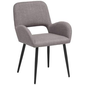 MID.YOU ŽIDLE S PODRUČKAMI, železo, tkaná látka, hnědá, šedá, černá obraz