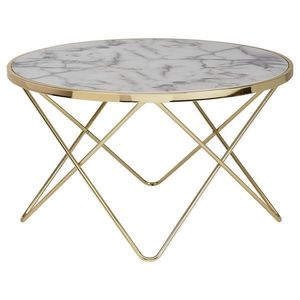 MID.YOU KONFERENČNÍ STOLEK, bílá, barvy zlata, kompozitní dřevo, 85/49/85 cm obraz