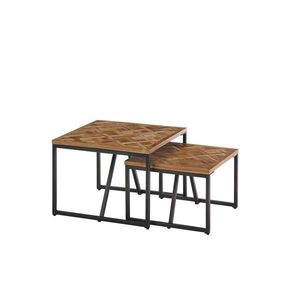 MID.YOU SADA KONFERENČNÍCH STOLKŮ, černá, barvy teak, dřevo, kov, 60/60/45 cm obraz