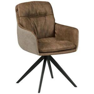 MID.YOU ŽIDLE S PODRUČKAMI, vzhled kůže, splétaný textil, hnědá obraz