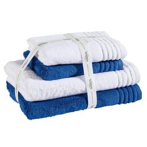 Vossen SADA RUČNÍKŮ A OSUŠEK, modrá, bílá obraz